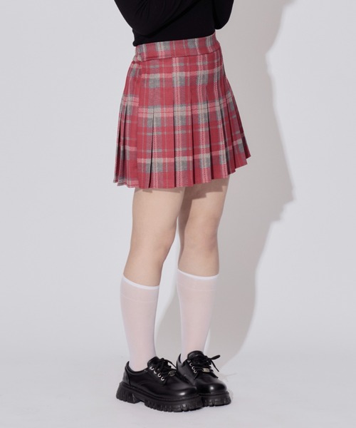 ALLuRing ChaRm(アリュリングチャーム)の「Check Pleated Mini Skirt / チェックプリーツミニスカート(スカート・レディース・ブラック/レッド・FREE)」の20枚目の写真