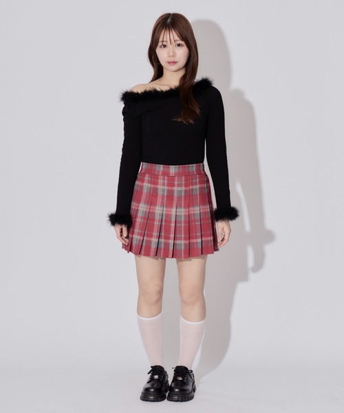 ALLuRing ChaRm(アリュリングチャーム)の「Check Pleated Mini Skirt / チェックプリーツミニスカート(スカート・レディース・ブラック/レッド・FREE)」の22枚目の写真