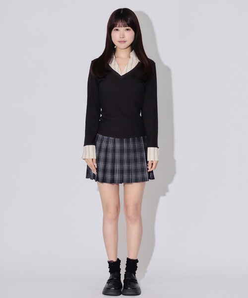 ALLuRing ChaRm(アリュリングチャーム)の「Check Pleated Mini Skirt / チェックプリーツミニスカート(スカート・レディース・ブラック/レッド・FREE)」の14枚目の写真