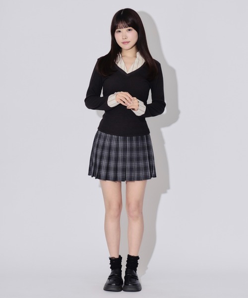 ALLuRing ChaRm(アリュリングチャーム)の「Check Pleated Mini Skirt / チェックプリーツミニスカート(スカート・レディース・ブラック/レッド・FREE)」の15枚目の写真