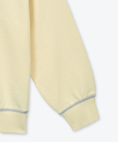 MUSINSA STANDARD KIDS（ムシンサスタンダードキッズ）の「コントラストカバー ステッチ スウェットシャツ [レモンクリーム]（スウェット・レディース・その他・110/120/130/140/150/160）」の7枚目の写真