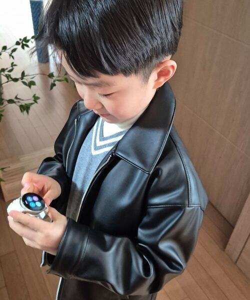 MUSINSA STANDARD KIDS（ムシンサスタンダードキッズ）の「オーバーサイズプレッピーニットベスト[ミディアムグレー]（ニット/セーター・レディース・その他・100/110/120/130/140/150/160）」の9枚目の写真