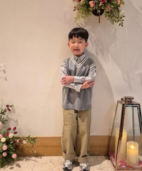 MUSINSA STANDARD KIDS（ムシンサスタンダードキッズ）の「オーバーサイズプレッピーニットベスト[ミディアムグレー]（ニット/セーター・レディース・その他・100/110/120/130/140/150/160）」の10枚目の写真