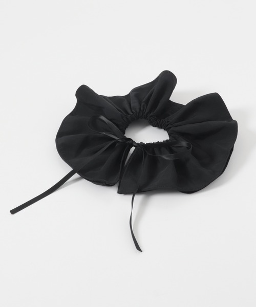 KBF（ケイビーエフ）の「リボン付きシュシュ（ヘアゴム・レディース・ブラック/アイボリー・ONE）」の11枚目の写真
