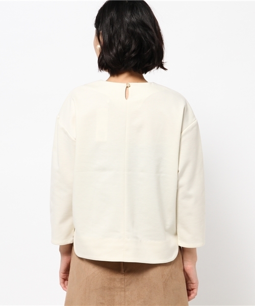 ikka(イッカ)の「Sdv ポケ付きTブラウス(シャツ/ブラウス・レディース・オフホワイト/チャコールグレー・LARGE/MEDIUM)」の11枚目の写真