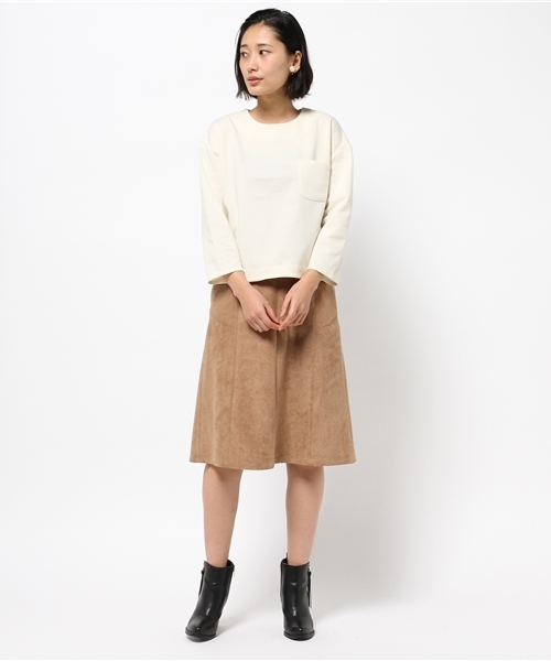 ikka(イッカ)の「Sdv ポケ付きTブラウス(シャツ/ブラウス・レディース・オフホワイト/チャコールグレー・LARGE/MEDIUM)」の12枚目の写真