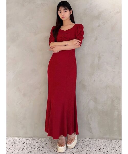 RESEXXY（リゼクシー）の「バックオープンマーメイドワンピース（ワンピース・レディース・その他1/レッド/ホワイト・FREE）」の5枚目の写真