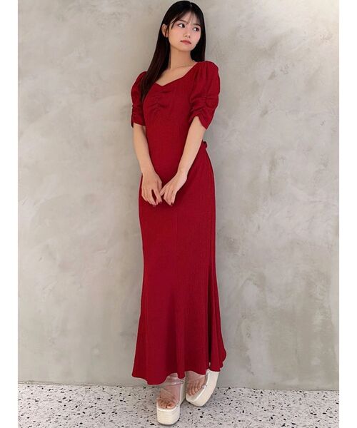 RESEXXY（リゼクシー）の「バックオープンマーメイドワンピース（ワンピース・レディース・その他1/レッド/ホワイト・FREE）」の7枚目の写真