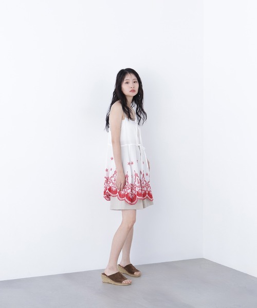 N.（N. Natural Beauty Basic）（エヌエヌナチュラルビューティーベーシック）の「エンブロイダリーキャミチュニック（キャミソール・レディース・ホワイト×レッド/ホワイト×ブラック/ブラック×ホワイト・MEDIUM）」の17枚目の写真