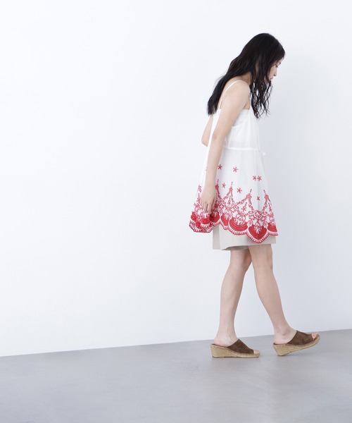 N.（N. Natural Beauty Basic）（エヌエヌナチュラルビューティーベーシック）の「エンブロイダリーキャミチュニック（キャミソール・レディース・ホワイト×レッド/ホワイト×ブラック/ブラック×ホワイト・MEDIUM）」の21枚目の写真