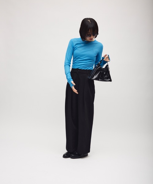 TONER（トナー）の「ミニギャザー巾着バッグ/ロゴプレート付き（ショルダーバッグ・レディース・レッド/ブラウン/ブラック・FREE）」の21枚目の写真