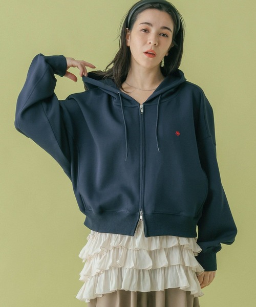 RAGEBLUE(レイジブルー)の「<POLO BCS/ポロ・ビーシーエス>別注/ショート丈ポンチZIPパーカー(パーカー・レディース・ライトピンク/オフホワイト/ネイビー・FREE)」の13枚目の写真