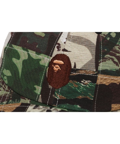 A BATHING APE（アベイシングエイプ）の「CAMO PATCHWORK PANEL CAP（キャップ・メンズ・グリーン・FREE）」の4枚目の写真