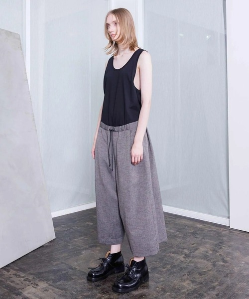 VOAAOV(ヴォアーブ)の「【VOAAOV】TWEED / STRIPE - SET UP Wide Cropped Pants(その他パンツ・メンズ・ネイビー/ブラウン・2/1)」の5枚目の写真