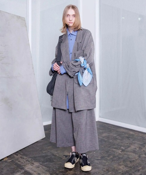 VOAAOV(ヴォアーブ)の「【VOAAOV】TWEED / STRIPE - SET UP Wide Cropped Pants(その他パンツ・メンズ・ネイビー/ブラウン・2/1)」の10枚目の写真