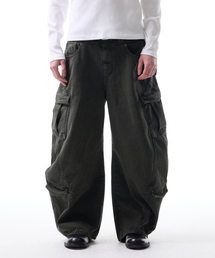 LEARVE（ルアブ）の「スプリットアークカーブカーゴパンツオリーブ（デニムパンツ）」