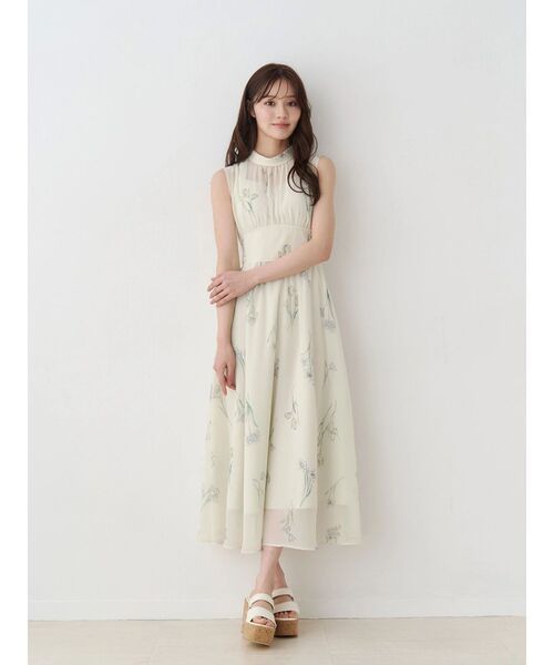 MERCURYDUO（マーキュリーデュオ）の「花柄バックレースアップワンピース（ワンピース・レディース・ブラック/イエロー/ライトグレー・MEDIUM/SMALL）」の16枚目の写真