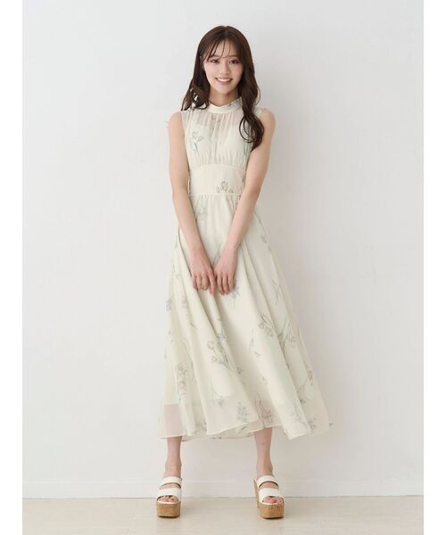 MERCURYDUO（マーキュリーデュオ）の「花柄バックレースアップワンピース（ワンピース・レディース・ブラック/イエロー/ライトグレー・MEDIUM/SMALL）」の17枚目の写真