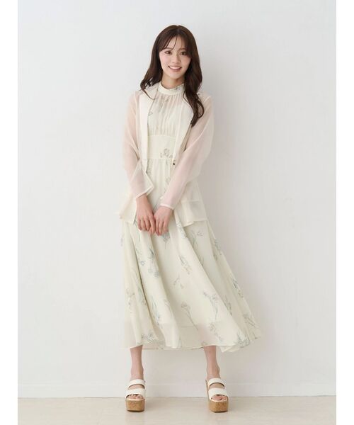 MERCURYDUO（マーキュリーデュオ）の「花柄バックレースアップワンピース（ワンピース・レディース・ブラック/イエロー/ライトグレー・MEDIUM/SMALL）」の21枚目の写真