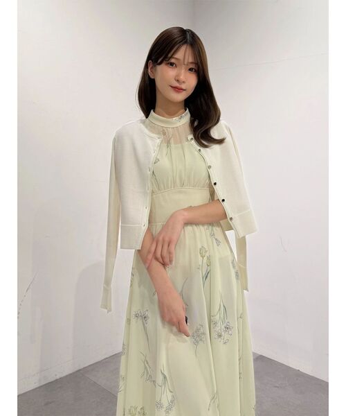 MERCURYDUO（マーキュリーデュオ）の「花柄バックレースアップワンピース（ワンピース・レディース・ブラック/イエロー/ライトグレー・MEDIUM/SMALL）」の11枚目の写真