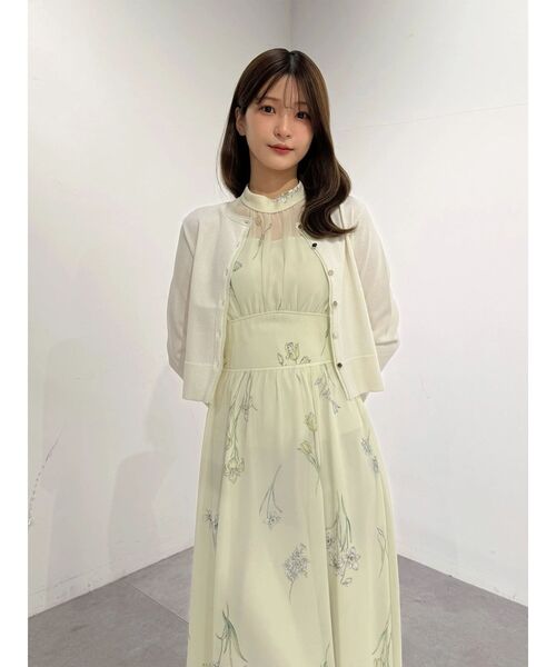 MERCURYDUO（マーキュリーデュオ）の「花柄バックレースアップワンピース（ワンピース・レディース・ブラック/イエロー/ライトグレー・MEDIUM/SMALL）」の12枚目の写真