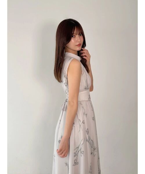 MERCURYDUO(マーキュリーデュオ)の「花柄バックレースアップワンピース(ワンピース・レディース・ブラック/イエロー/ライトグレー/アイボリー/ブラウン・MEDIUM/SMALL)」の10枚目の写真