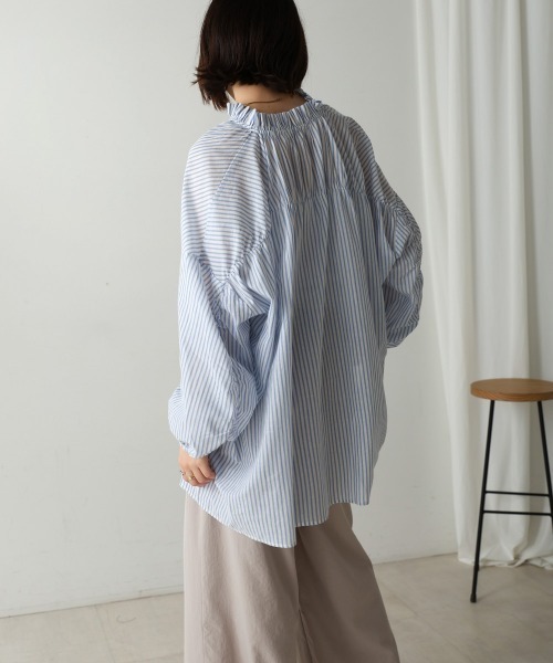 Bou Jeloud(ブージュルード)の「キャンブリックギャザーブラウス(シャツ/ブラウス・レディース・ブルー/グリーン・MEDIUM)」の19枚目の写真