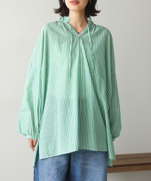 Bou Jeloud(ブージュルード)の「キャンブリックギャザーブラウス(シャツ/ブラウス・レディース・ブルー/グリーン・MEDIUM)」の13枚目の写真