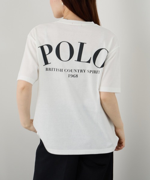 Mac-House(マックハウス)の「【ユニセックス】POLO BCS バックプリント オーバーサイズTシャツ(Tシャツ/カットソー・レディース・ホワイト/ピンク/スミクロ・M/L)」の1枚目の写真