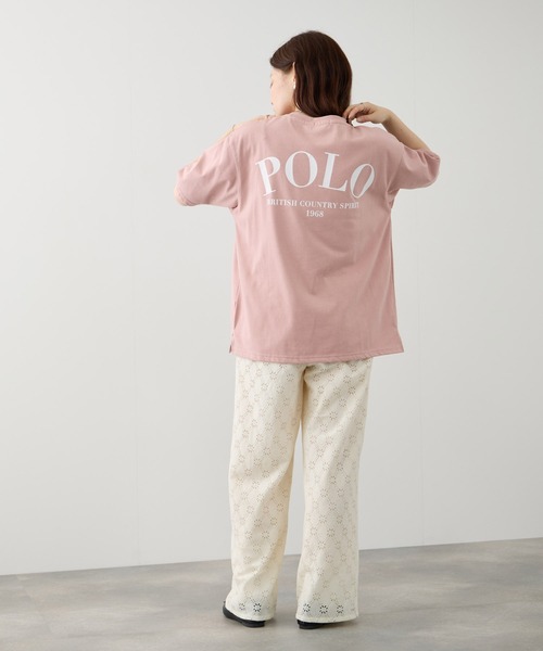 Mac-House(マックハウス)の「【ユニセックス】POLO BCS バックプリント オーバーサイズTシャツ(Tシャツ/カットソー・レディース・ホワイト/ピンク/スミクロ・M/L)」の15枚目の写真