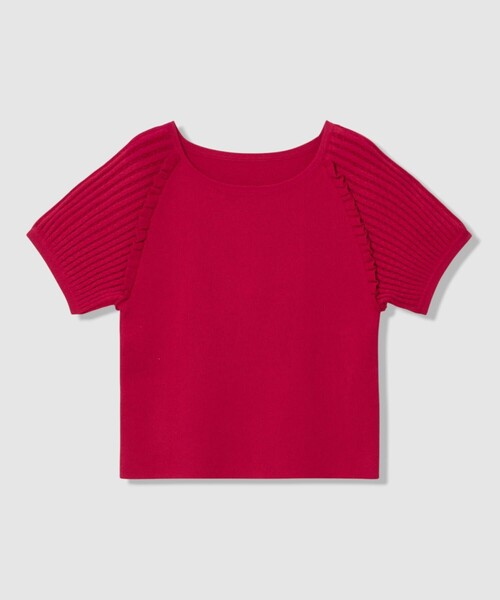 ANAYI（アナイ）の「プチフリルスリーブ プルオーバー（ニット/セーター・レディース・オフホワイト/ブラウン/ピンク・38/36）」の3枚目の写真