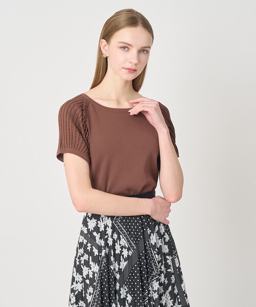 ANAYI（アナイ）の「プチフリルスリーブ プルオーバー（ニット/セーター・レディース・オフホワイト/ブラウン/ピンク・38/36）」の14枚目の写真