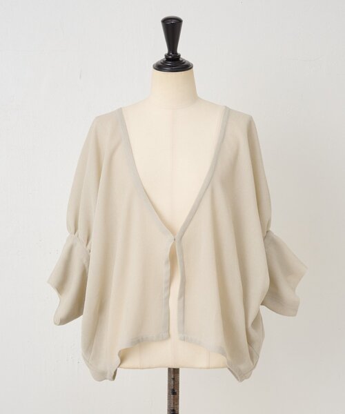 BEARDSLEY（ビアズリー）の「シアーギャザードルマンハオリ（ベスト・レディース・ベージュ/ブラック・FREE）」の10枚目の写真