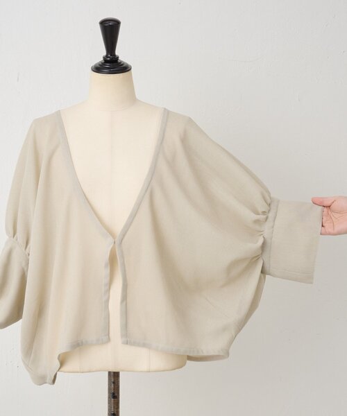 BEARDSLEY（ビアズリー）の「シアーギャザードルマンハオリ（ベスト・レディース・ベージュ/ブラック・FREE）」の11枚目の写真