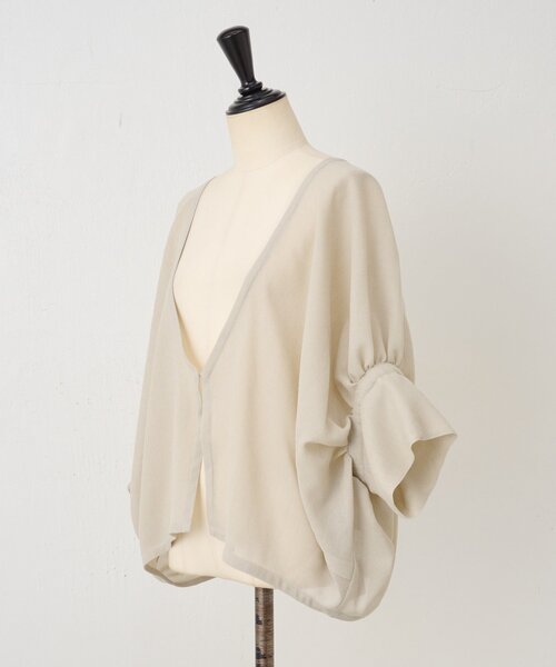 BEARDSLEY（ビアズリー）の「シアーギャザードルマンハオリ（ベスト・レディース・ベージュ/ブラック・FREE）」の12枚目の写真