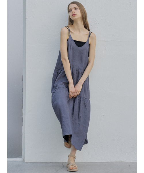 AVANT-G（アバン）の「Metal Shirring Long Dress - 2COLOR（ワンピース・レディース・チャコールグレー/ラベンダー・FREE）」の3枚目の写真