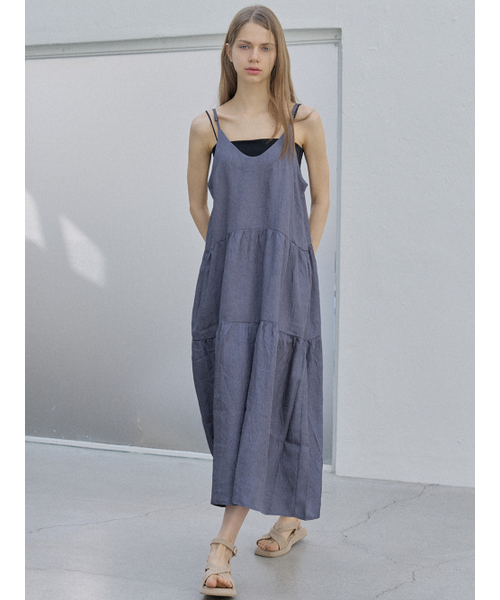 AVANT-G（アバン）の「Metal Shirring Long Dress - 2COLOR（ワンピース・レディース・チャコールグレー/ラベンダー・FREE）」の4枚目の写真