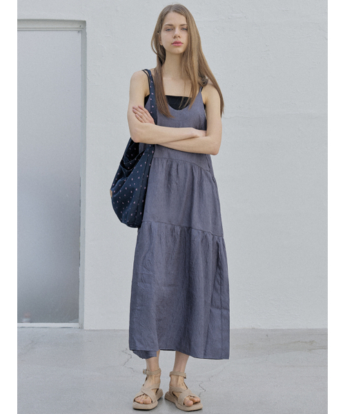 AVANT-G（アバン）の「Metal Shirring Long Dress - 2COLOR（ワンピース・レディース・チャコールグレー/ラベンダー・FREE）」の8枚目の写真