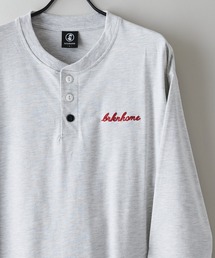 brknhome（ブロークンホーム）の「【BRKNHOME/ブロークンホーム】×【ZERO STAIN/ゼロステイン】コラボ ７分袖 ヘンリーネック Ｔシャツ 汗ジミ防止 UVカット 防汚効果 チェーン刺繍 ブランドロゴ オーバーサイズ ユニセックス（Tシャツ/カットソー）」