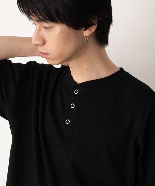 LUCY(ルーシー)の「LUCY/【26年春夏新作】リングドットヘンリーネックリブT(Tシャツ/カットソー・メンズ・ブラック/ブラウン/ブラック系1・LARGE/MEDIUM)」の12枚目の写真