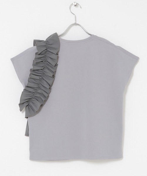URBAN RESEARCH ROSSO WOMEN（アーバンリサーチ　ロッソ）の「フリルドッキングTEEブラウス（Tシャツ/カットソー・レディース・オフホワイト/グレー/ブラック・FREE）」の7枚目の写真