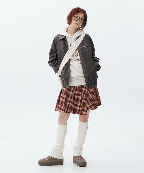 LEATHERY（レザリー）の「ウォッシュドレザーオーバーサイズブルゾンジャケット [WASHED BROWN]（ブルゾン・レディース・その他・MEDIUM/LARGE/S/X-LARGE）」の9枚目の写真