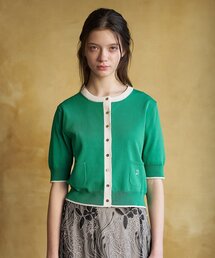 【otonaMUSE5月号掲載/UVカット/ウォッシャブル】クールタッチ コンビ カーディガン