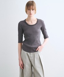 three dots（スリードッツ）の「シャイニー リブジェシカ（Tシャツ/カットソー）」