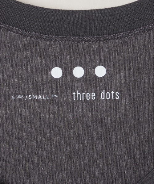 three dots（スリードッツ）の「シャイニー リブジェシカ（Tシャツ/カットソー・レディース・ブラック/アイボリー/チャコール・MEDIUM/SMALL）」の13枚目の写真