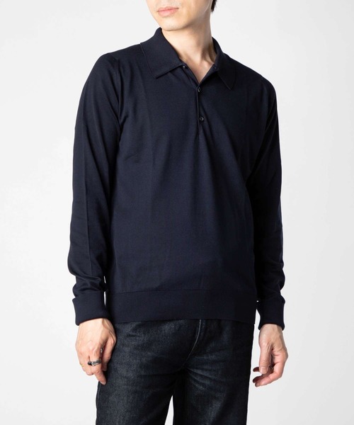 JOHN SMEDLEY(ジョンスメドレー)の「JOHN SMEDLEY FINCHLEY ジョンスメドレー ポロシャツ(ポロシャツ・メンズ・ブラック/チャコール/ネイビー・FREE/MEDIUM/LARGE)」の1枚目の写真