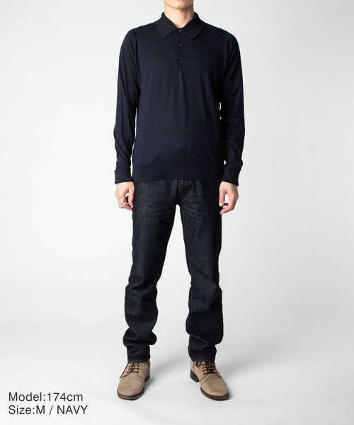 JOHN SMEDLEY(ジョンスメドレー)の「JOHN SMEDLEY FINCHLEY ジョンスメドレー ポロシャツ(ポロシャツ・メンズ・ブラック/チャコール/ネイビー・FREE/MEDIUM/LARGE)」の6枚目の写真