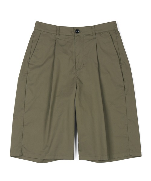 The DUFFER of ST.GEORGE（ザダファーオブセントジョージ）の「C/N STRETCH ONE TUCK BAGGY SHORTS：バギータックショーツ / ワイドショーツ / ドライタッチ / 膝下丈（その他パンツ・メンズ・ブラック/カーキ・X-LARGE/LARGE/MEDIUM）」の10枚目の写真