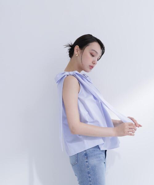 NATURAL BEAUTY BASIC(ナチュラルビューティーベーシック)の「【sweet掲載】【ちょうど、いい服】ときめきリボンブラウス(シャツ/ブラウス・レディース・オフホワイト/ブラック/レッド/ブルー・MEDIUM/SMALL)」の9枚目の写真