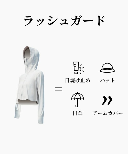 SEU(エスイーユー)の「速乾×洗える|ZOZO機能性パーカー UV対策 紫外線対策 フェイスカバー指穴付きフードパーカー きれいめカジュアル(パーカー・レディース・ホワイト/ピンク/グレー/ブルー・フリー)」の12枚目の写真